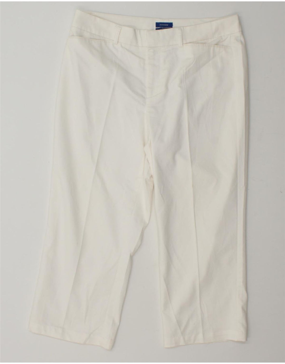 DOCKERS Womens Straight Capri Trousers W33 L22 White Vintage Dockers and Second-Hand Dockers from Messina Hembry 