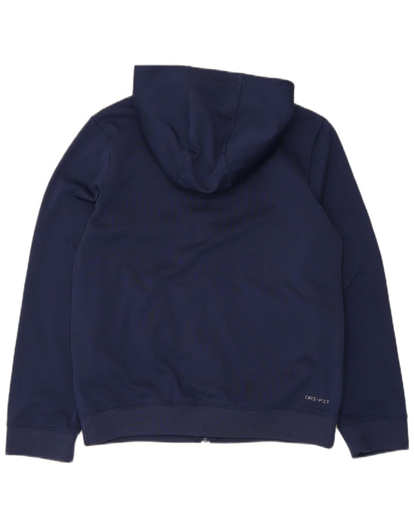 Nike Boys Dri Fit Zip Hoodie pulover 13-14 Years XL Navy Blue Colourblock