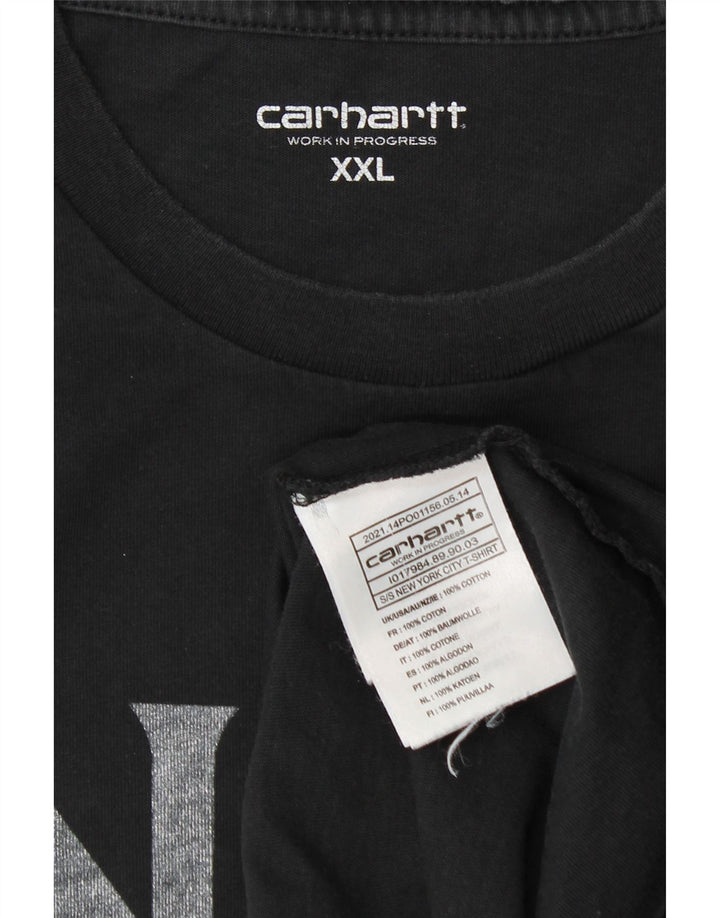 CARHARTT Muška majica kratkih rukava s grafičkim motivima 2XL crni pamuk
