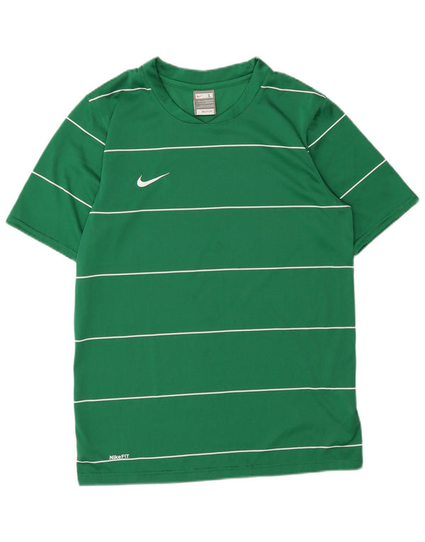 Nike Boys Graphic T-Shirt Top 12-13 Years Velike zelene pruge od poliestera