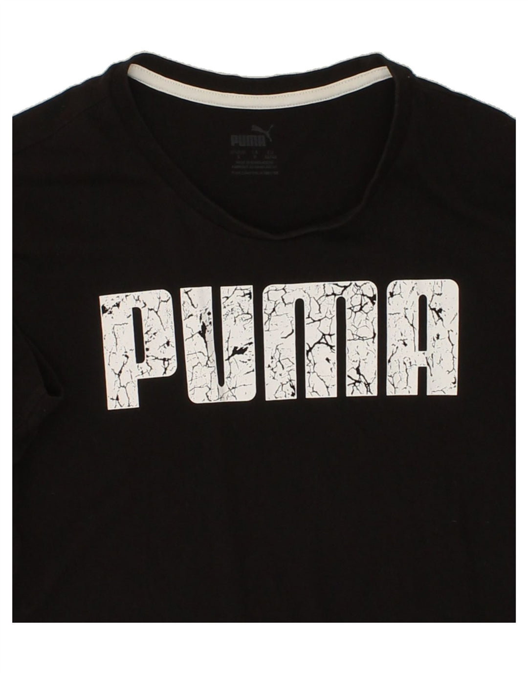 PUMA Mens Graphic T-Shirt Top Small Black Cotton Vintage Puma and Second-Hand Puma from Messina Hembry 