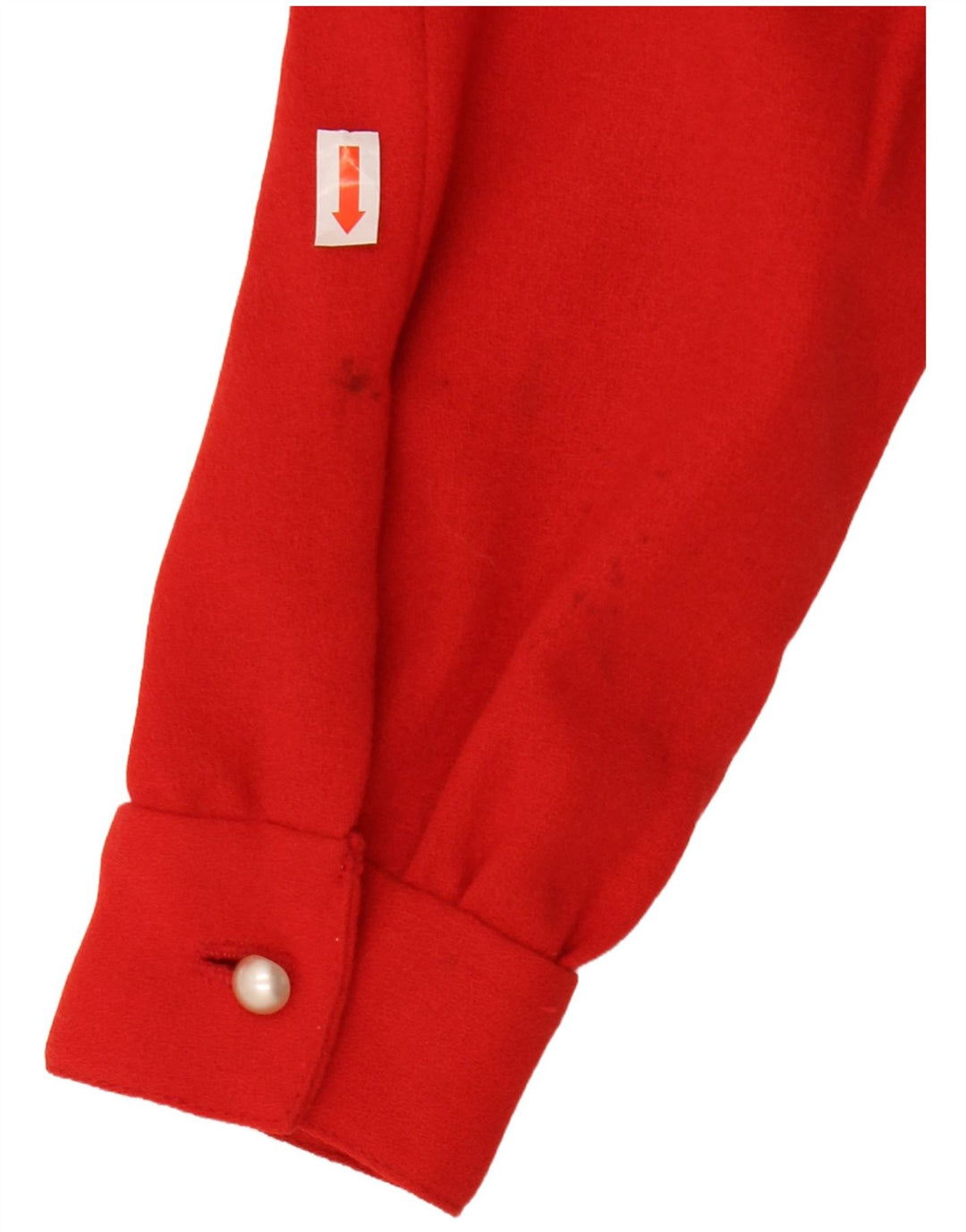 VINTAGE ženska kratko košulja bluza UK 12 Srednje crvena