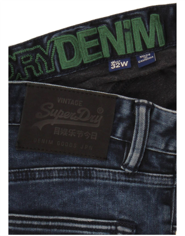 Superdry muške traper kratke hlače W32 srednje tamnoplavi pamuk