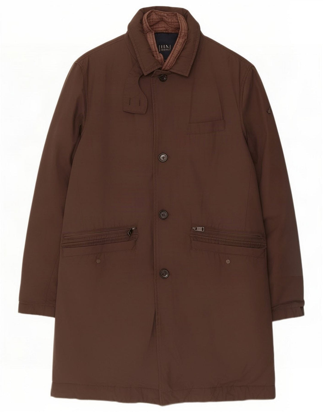 Henry Cottons Mens Parka Jacket IT 48 Medium Brown Polyester