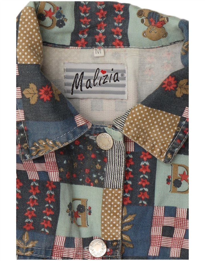 Vintage ženska bomber jakna UK 14 srednje raznobojna patchwork
