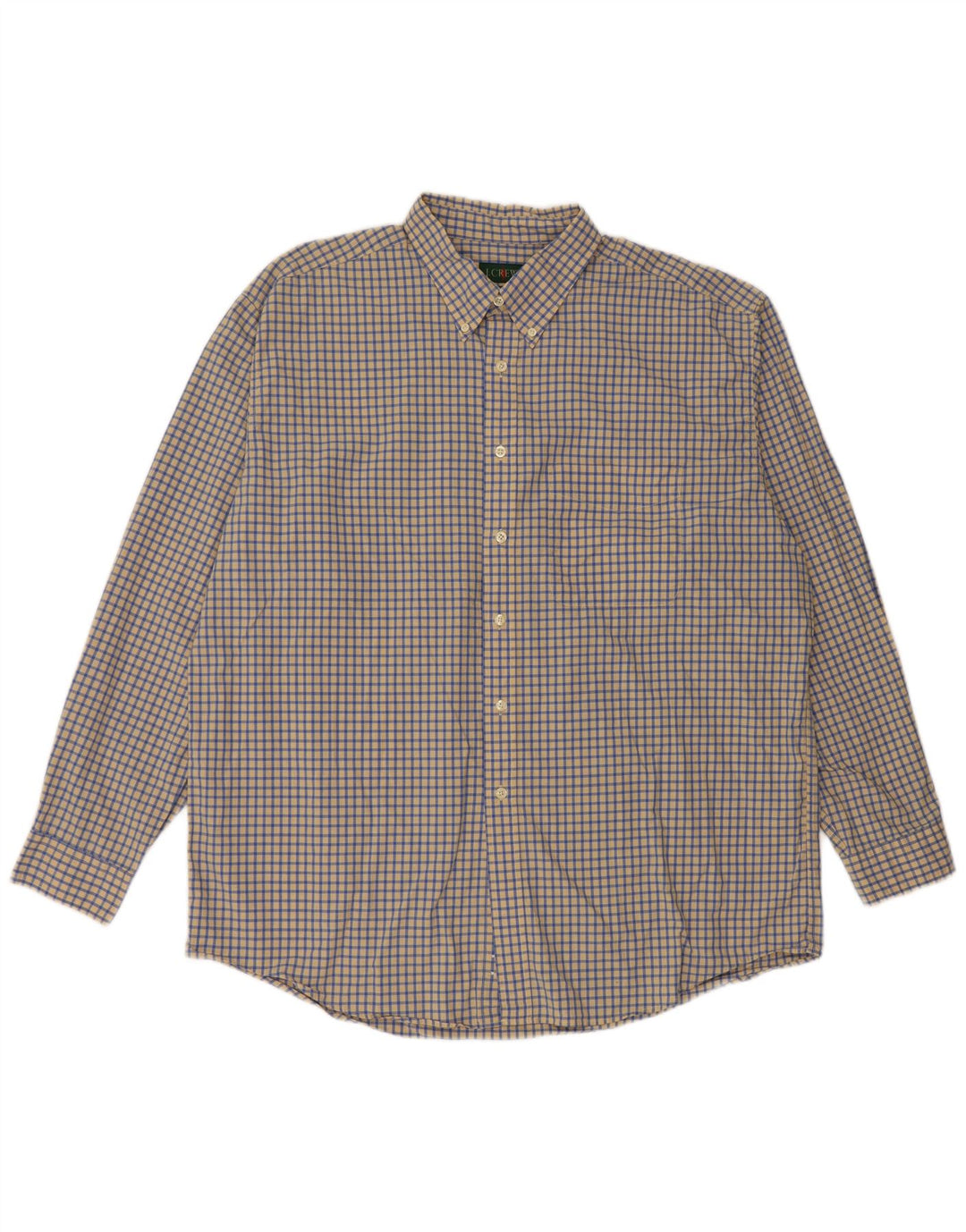 J. CREW muška košulja XL žuti karirani pamuk