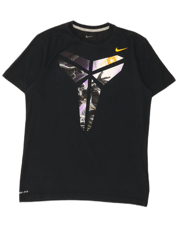 Nike Mens Dri Fit Graphic T-Shirt Top Medium Black Cotton