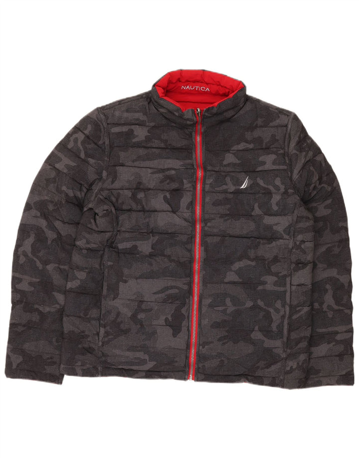 NAUTICA Muška dvostruka podstavljena jakna UK 40, velika crna kamuflažna