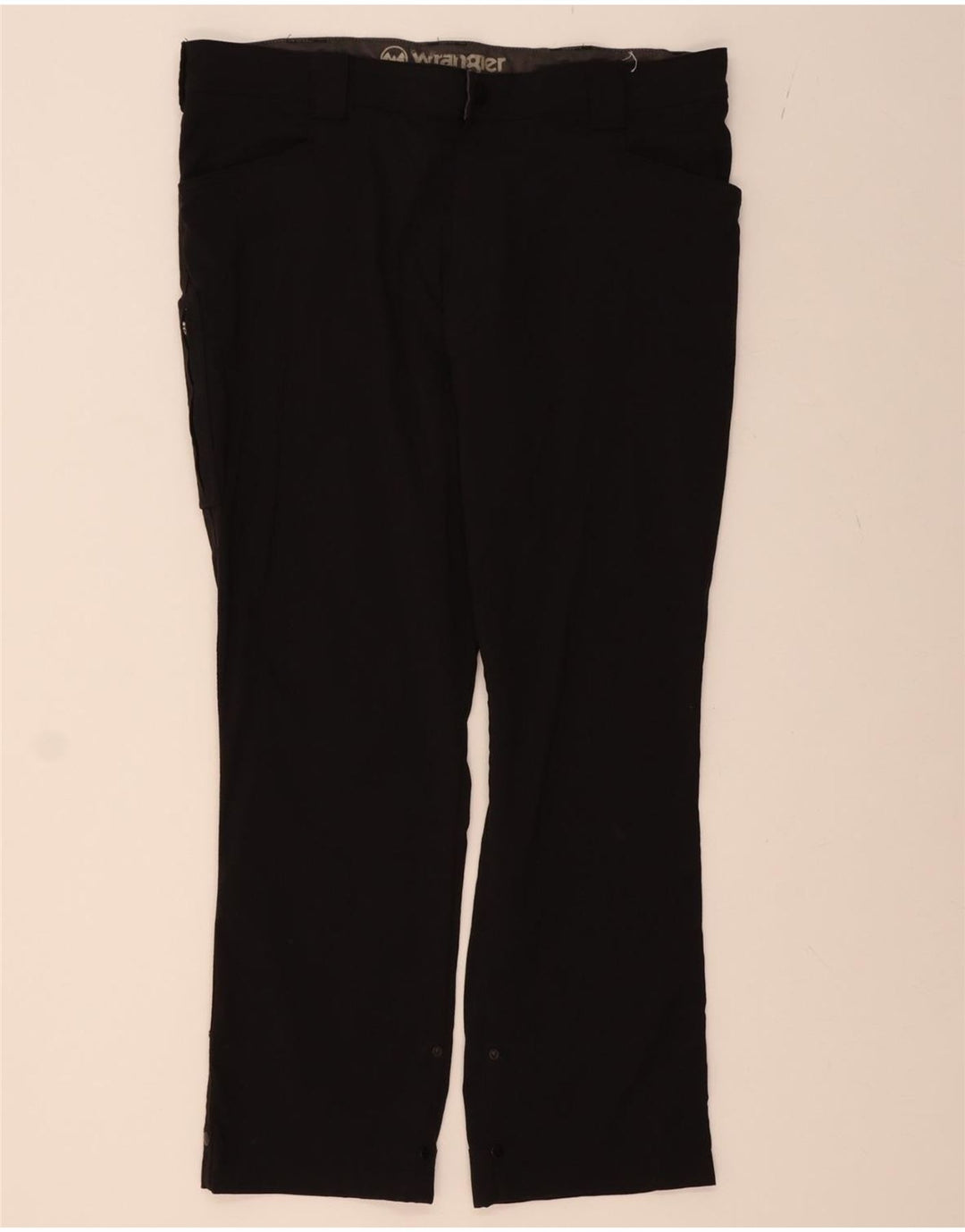 WRANGLER Mens Straight Cargo Trousers W40 L30 Black Nylon Vintage Wrangler and Second-Hand Wrangler from Messina Hembry 