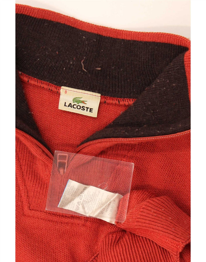 Lacoste muški džemper s izrezom s patentnim zatvaračem, veličina 8 3XL, crvena vunena