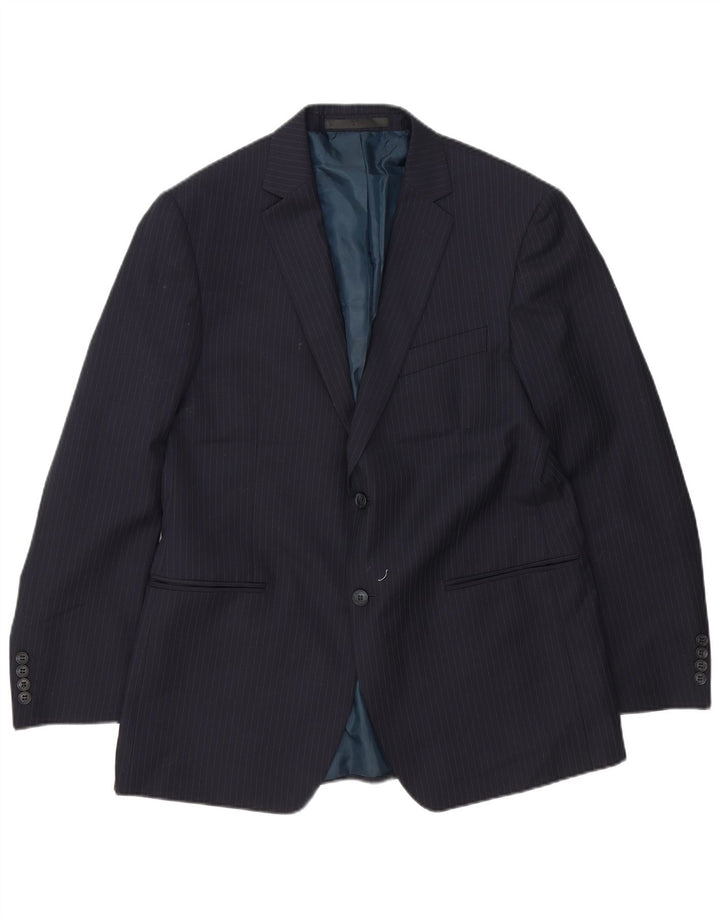 Marks & Spencer muška jakna sako s 2 gumba UK 42 XL tamnoplava na pruge
