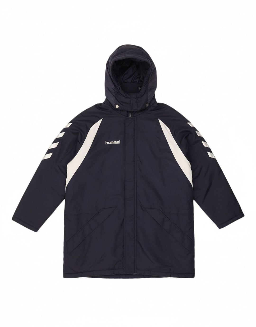 HUMMEL Mens Oversized Hooded Windbreaker Jacket UK 36/38 Small Navy Blue