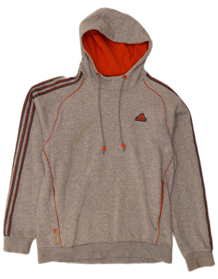 Adidas muška majica s kapuljačom srednje sivi pamuk