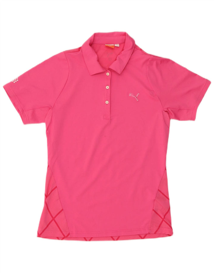 PUMA ženska polo majica UK 12 Srednje ružičasti geometrijski poliester