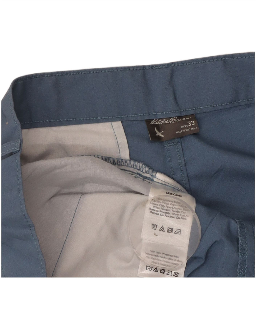 Eddie Bauer Muške chino kratke hlače W33 Srednje plavi pamuk