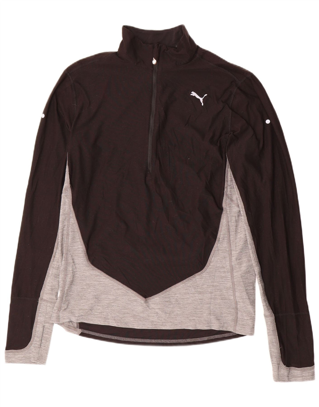 PUMA gornji dio trenirke s patentnim izrezom srednje crne boje