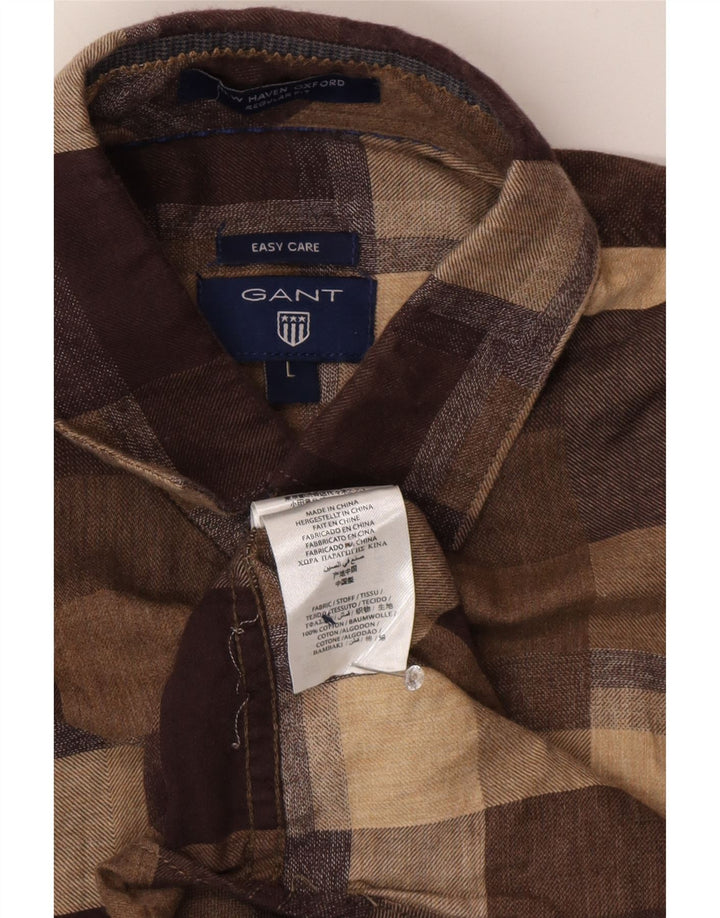 Gant muška flanelska košulja standardnog kroja, pamuk, veliki smeđi karirani