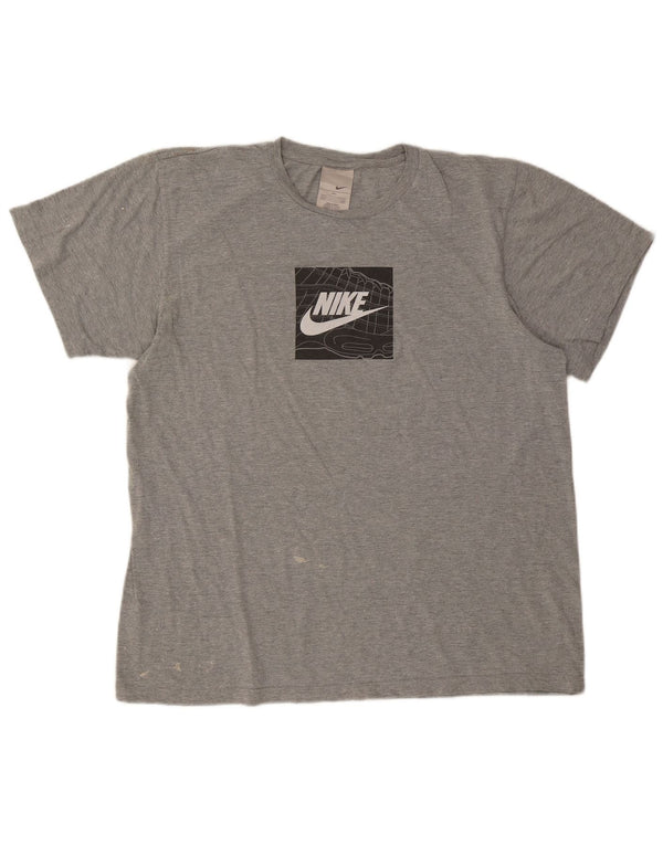 Nike muška majica kratkih rukava s grafičkim motivima XL, sivi flekasti pamuk