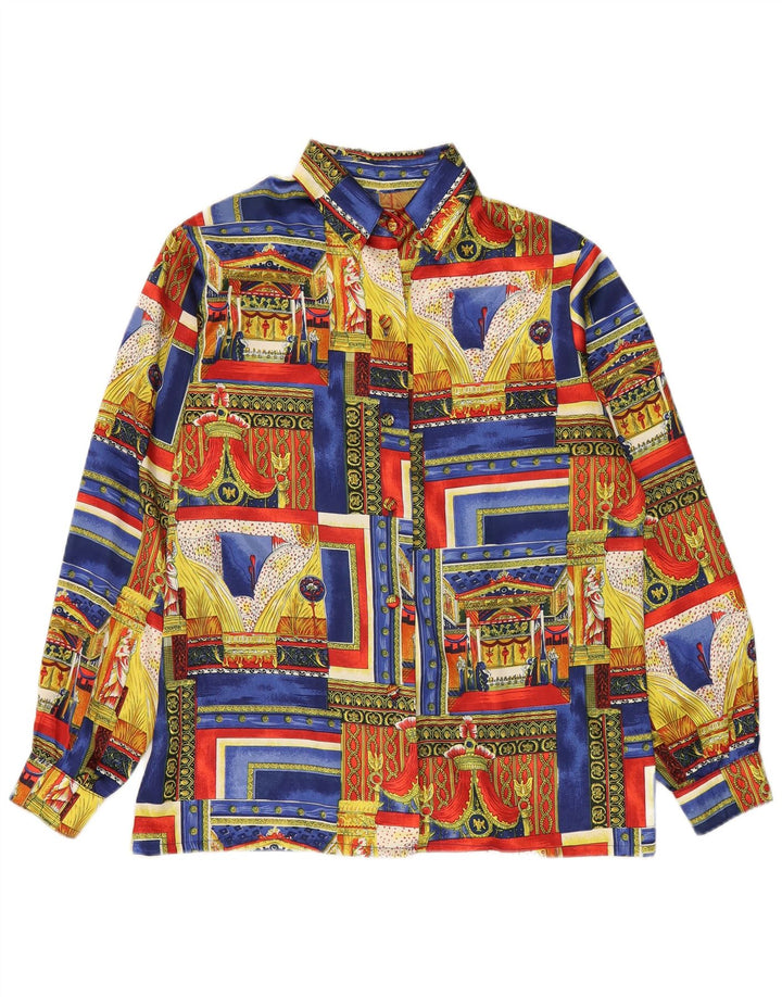 VINTAGE ženska košulja s apstraktnim uzorkom UK 18 XL Višebojna