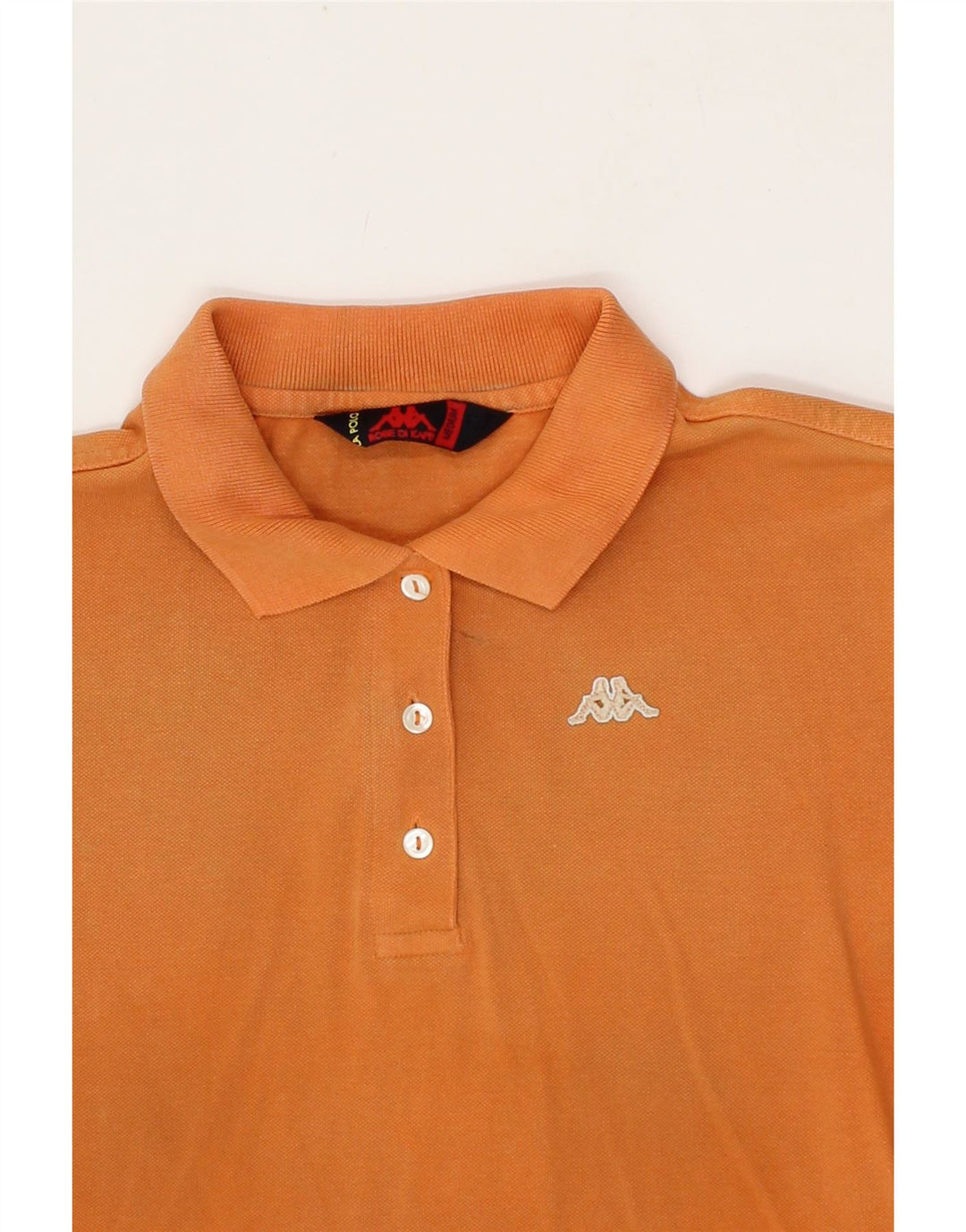 KAPPA Womens Polo Shirt UK 14 Medium Orange Cotton Vintage Kappa and Second-Hand Kappa from Messina Hembry 