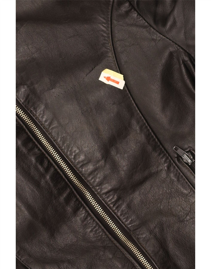 VINTAGE ženska kožna jakna UK 14 srednje crna