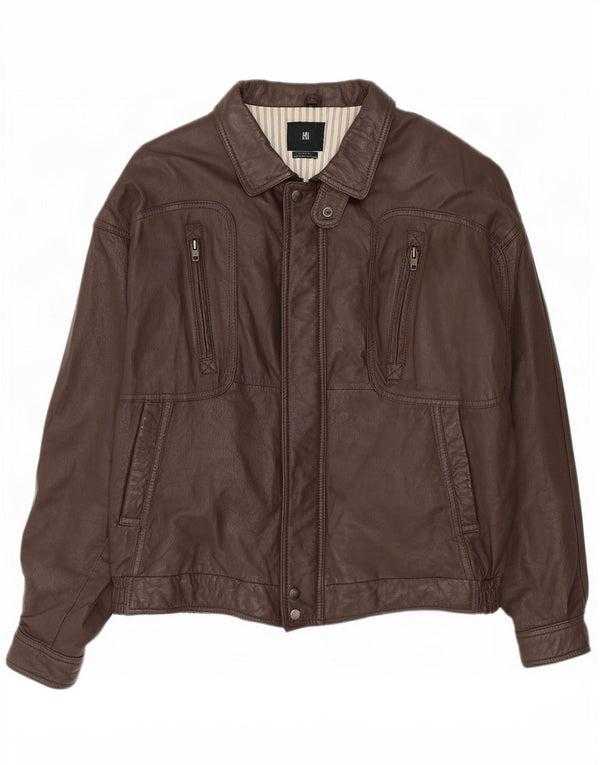 Vintage muška bomber kožna jakna IT 58 4XL smeđa