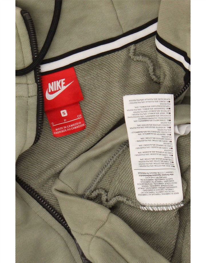 Nike muški pulover s kapuljačom na patentni zatvarač, mali kaki pamuk