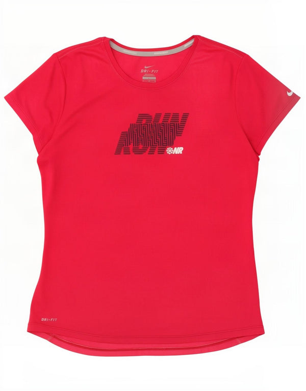 Nike Ženska Dri Fit majica kratkih rukava UK 12 srednje ružičasta poliester