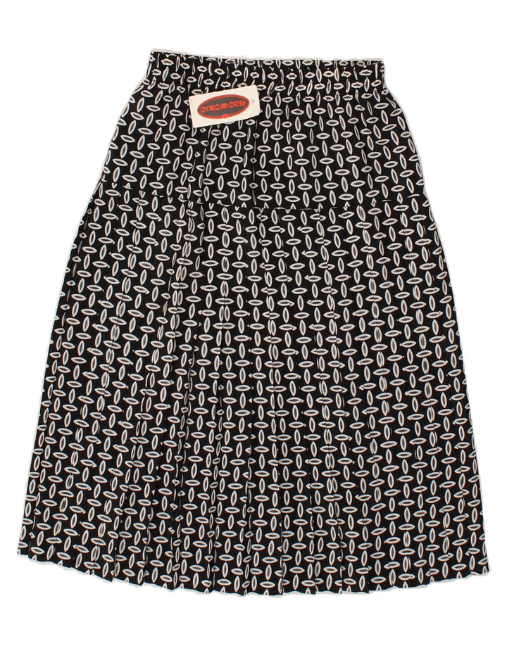 VINTAGE Womens Abstract Pattern A-Line Skirt Small W26 Black Vintage Vintage and Second-Hand Vintage from Messina Hembry 
