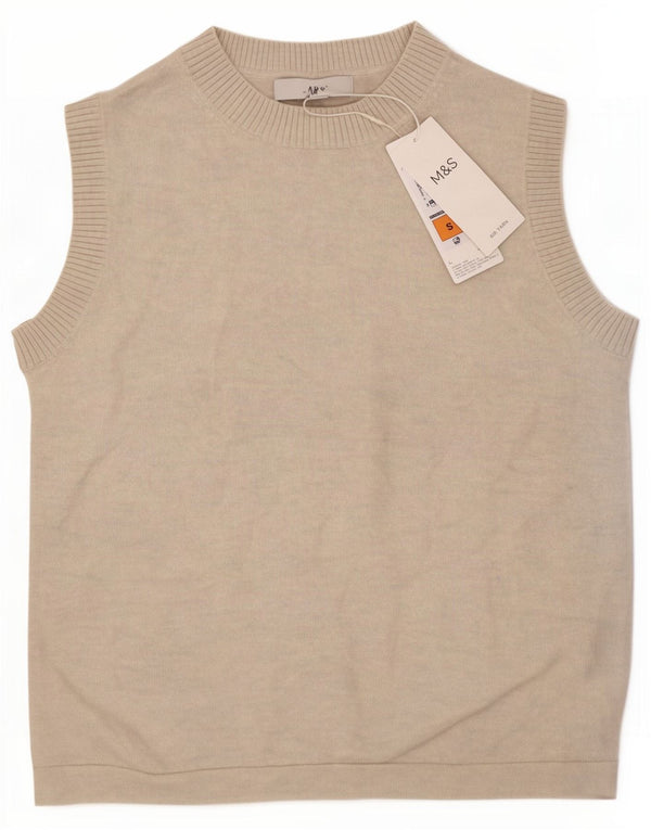 Marks & Spencer ženska majica bez rukava UK 8 Small Beige Polyester