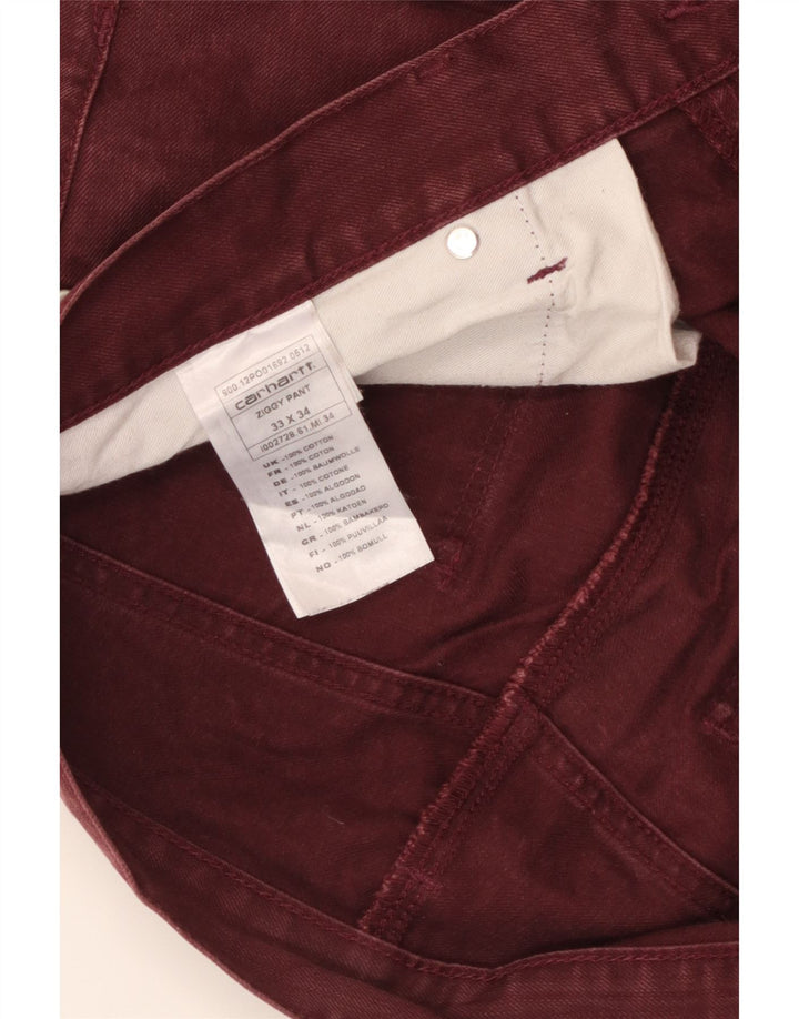 CARHARTT Muške uske traperice W33 L34 Bordo