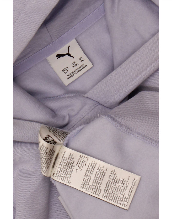 Puma majica s kapuljačom za djevojčice 9-10 godina, ljubičasti pamuk