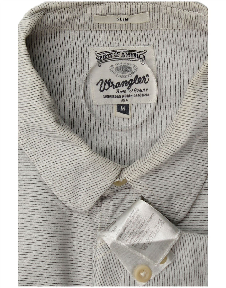 Wrangler muška tanka košulja srednje sive pruge, pamuk