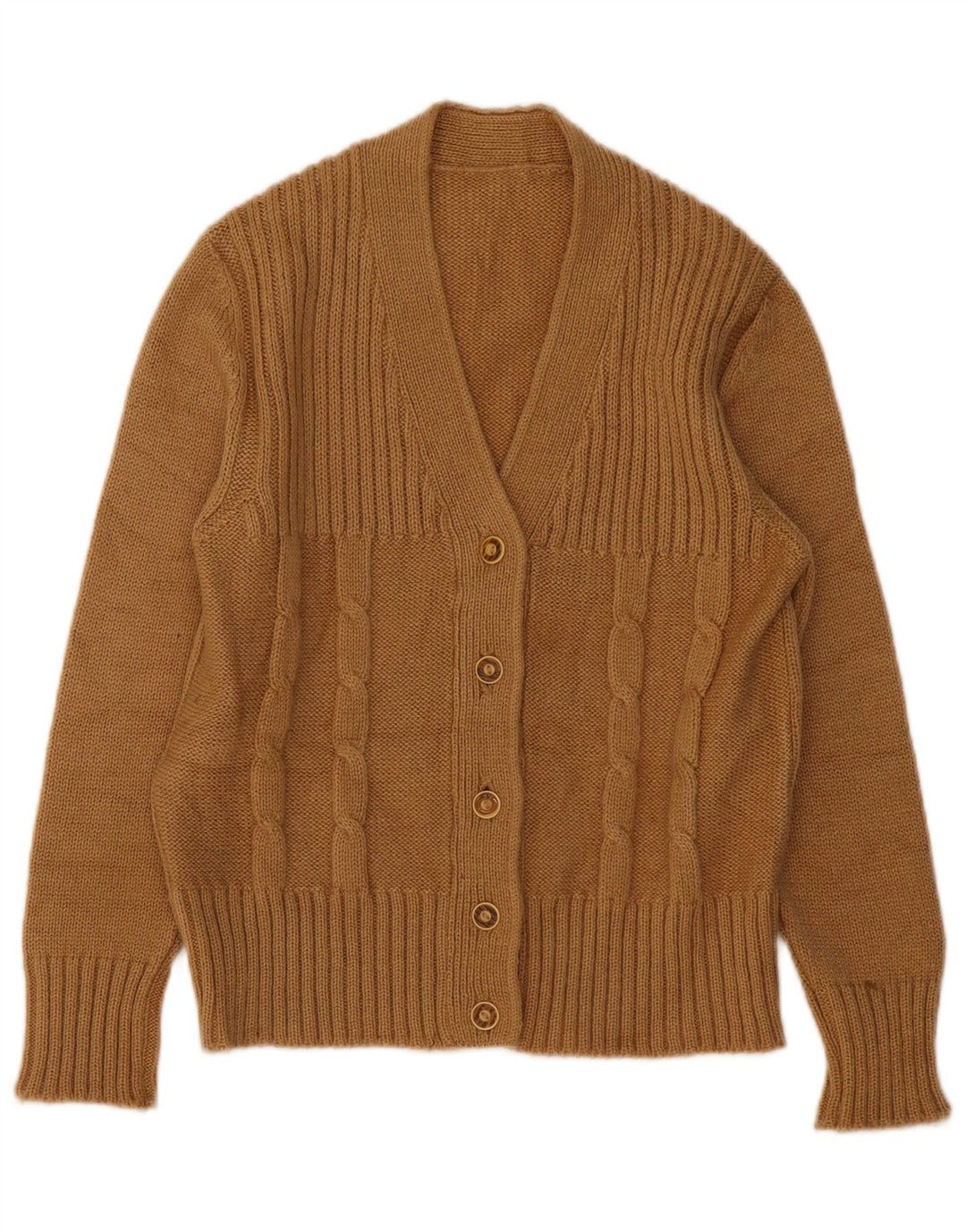 VINTAGE ženski kardigan pulover UK 12 Srednje bež