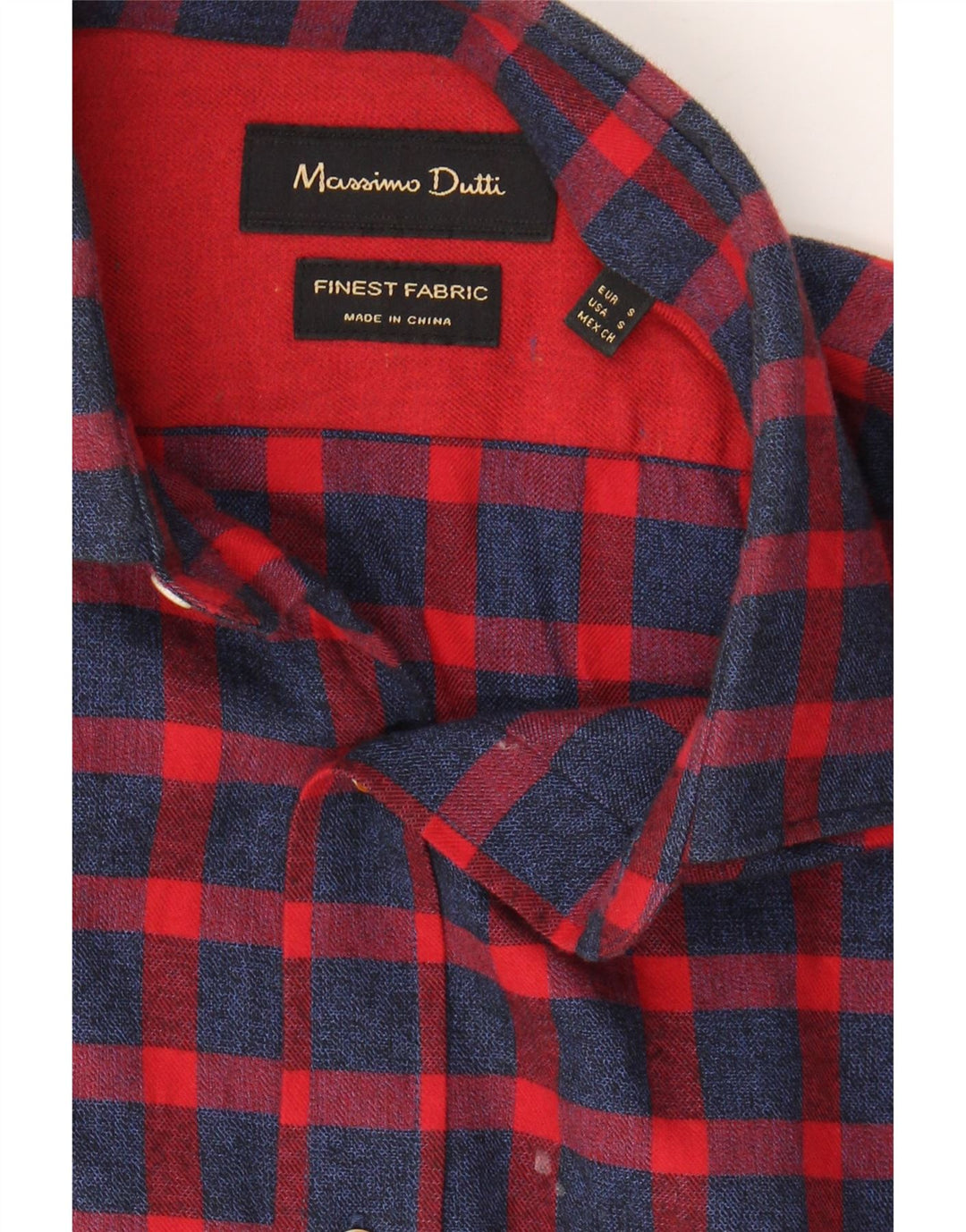 MASSIMO DUTTI Mens Flannel Shirt Small Red Check Vintage Massimo Dutti and Second-Hand Massimo Dutti from Messina Hembry 