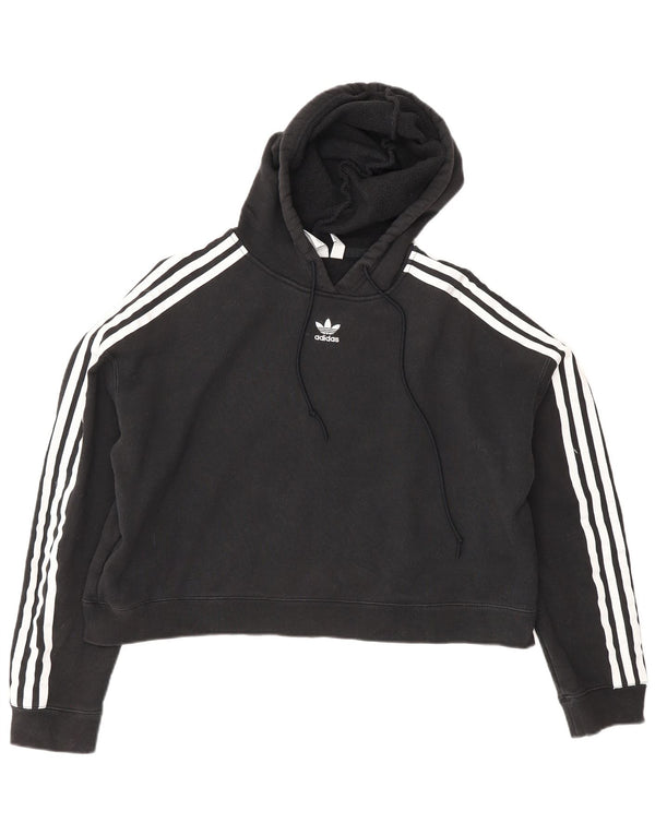 Adidas veliki ženski džemper s kapuljačom UK 12 Srednji crni pamuk
