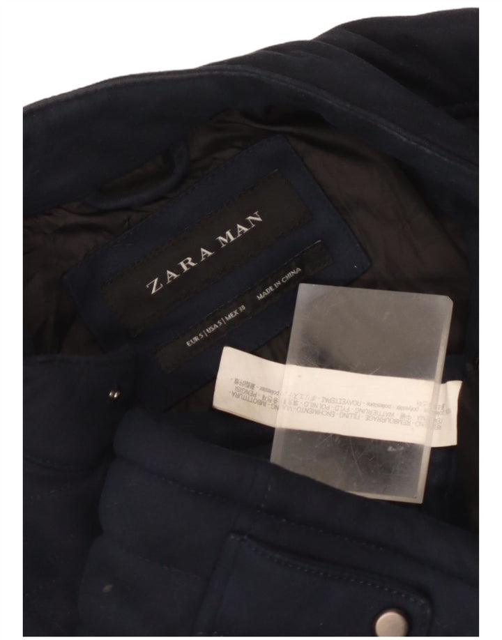 Zara muška podstavljena jakna UK 36 mala tamnoplava poliester