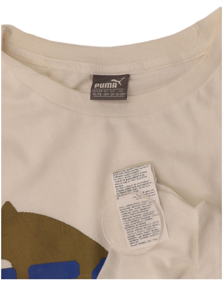 PUMA majica kratkih rukava s grafičkim motivima 13-14 godina, bijeli pamuk