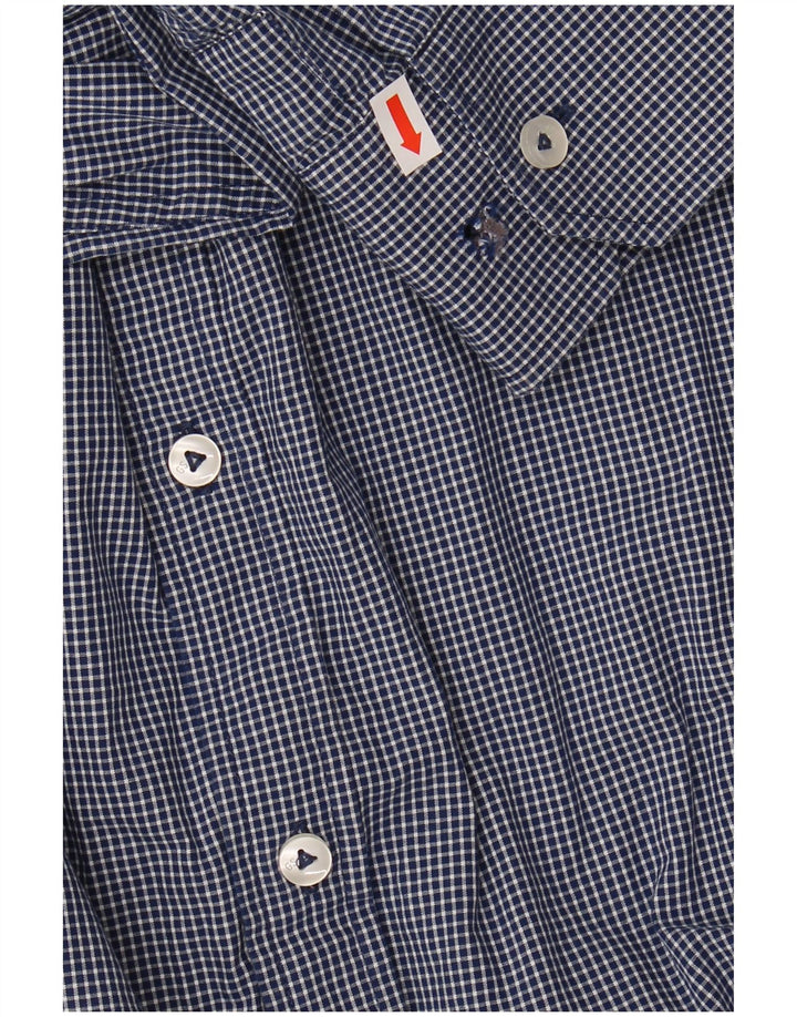 G-STAR Mens Shirt Large Navy Blue Check Cotton