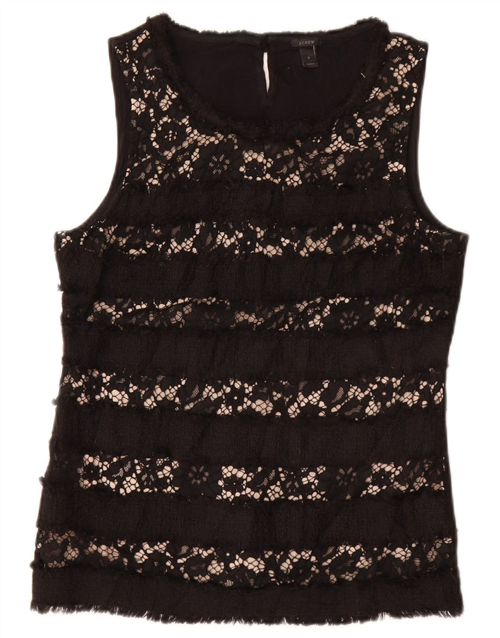 J. CREW Ženski gornji dio bluze bez rukava UK 10 Mala crna cvjetna viskoza