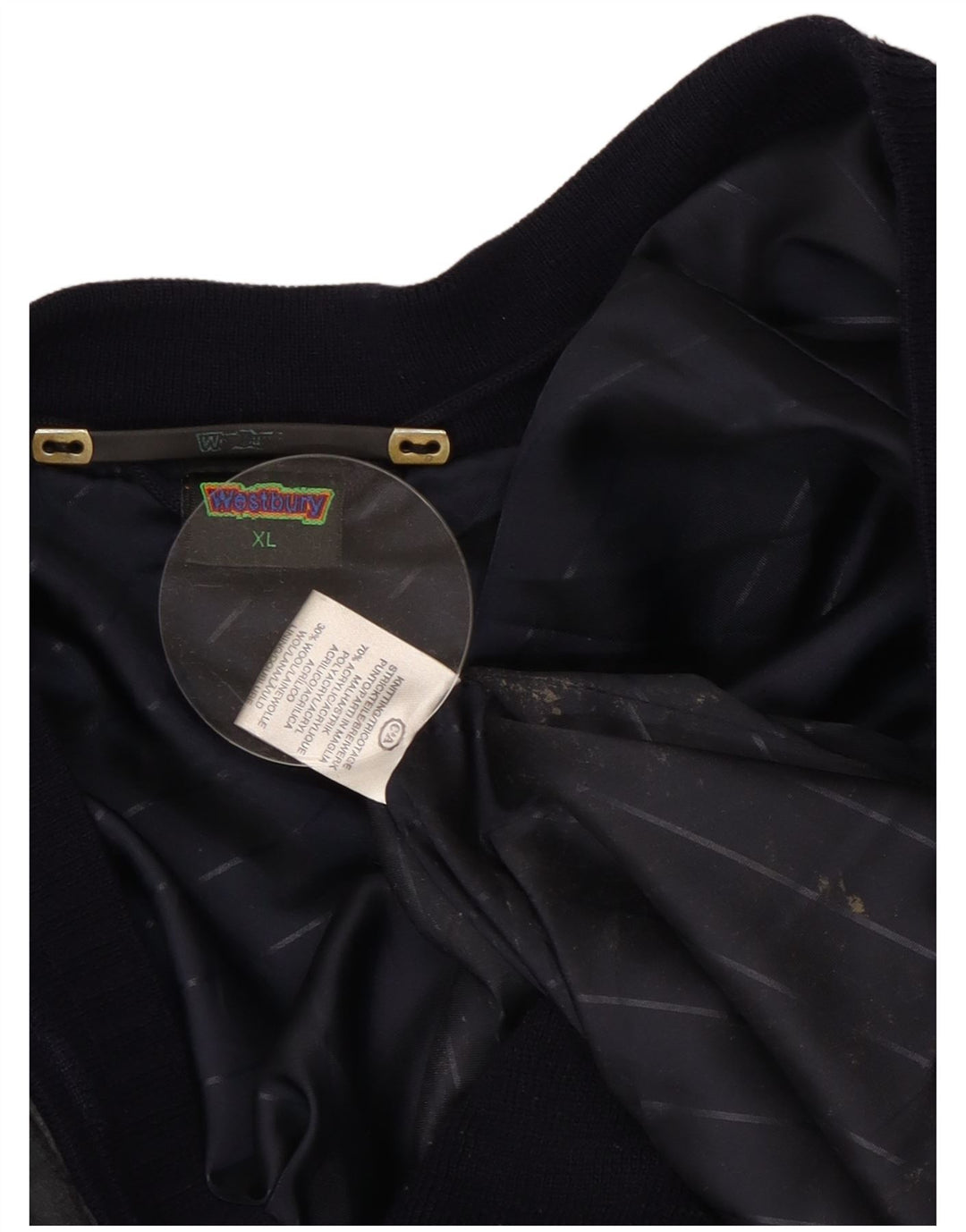 WESTBURY muški kardigan pulover XL mornarsko plava akrilna boja