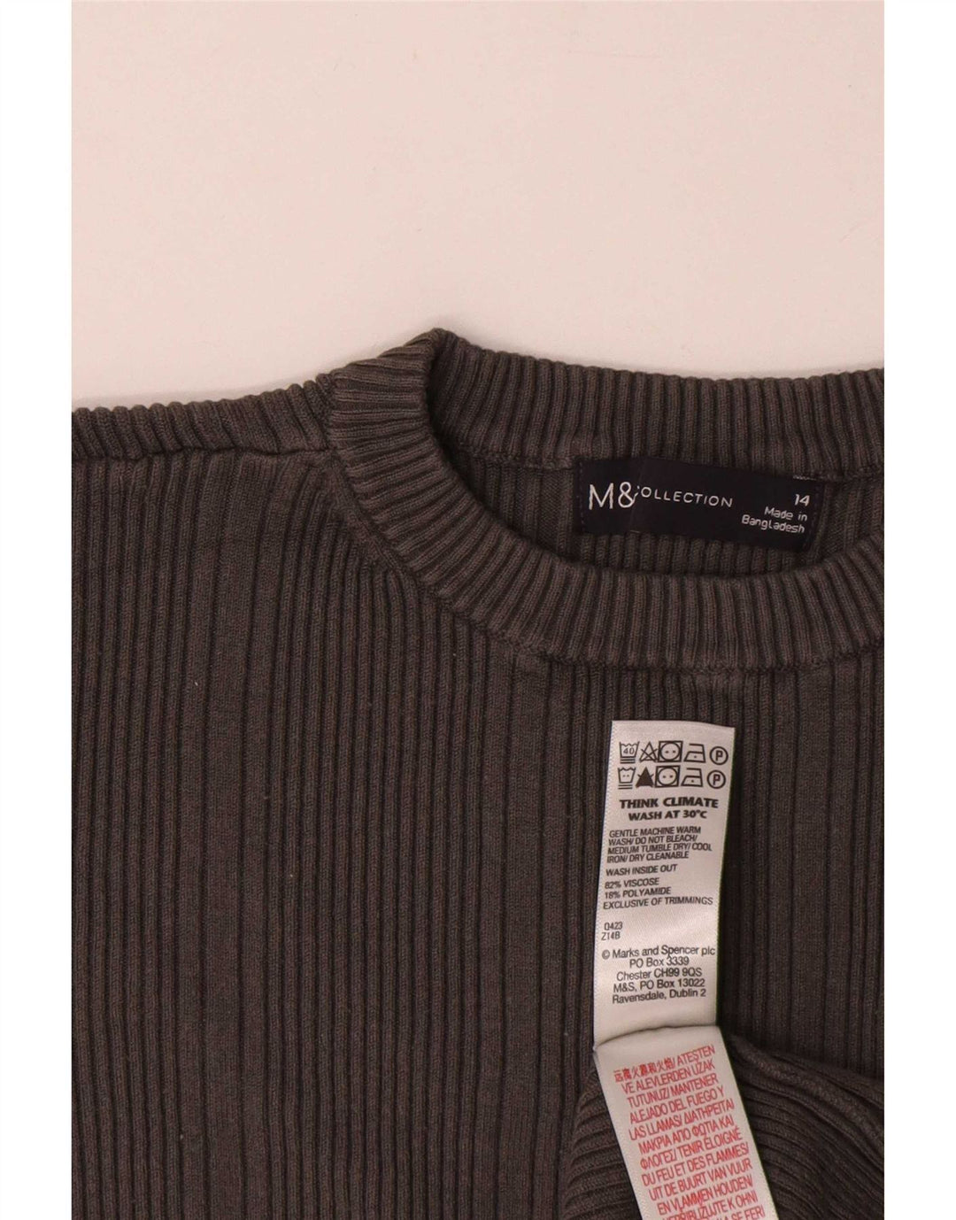 Marks & Spencer ženska majica dugih rukava UK 14 srednje siva viskoza