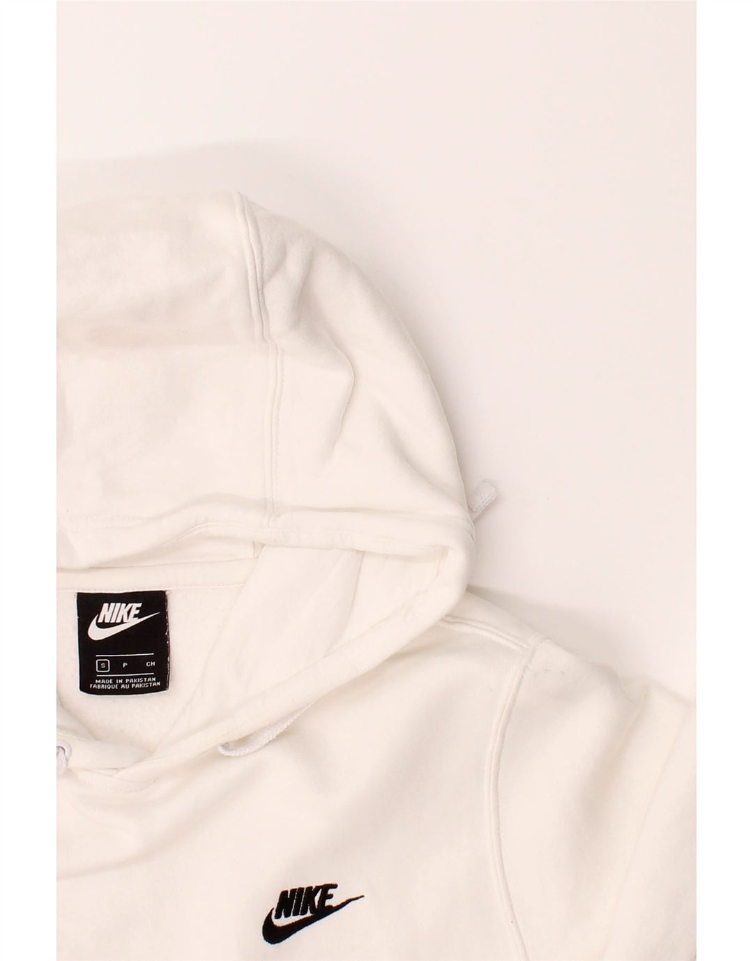 NIKE Mens Hoodie Jumper Small White Cotton Vintage Nike and Second-Hand Nike from Messina Hembry 