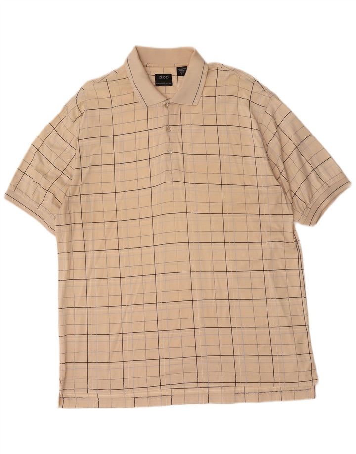 Izod muška polo majica veliki bež karirani pamuk