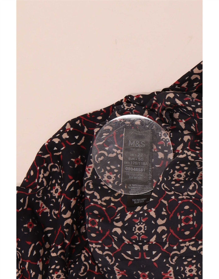 Marks & Spencer ženska majica s apstraktnim uzorkom UK 22 3XL tamnoplava