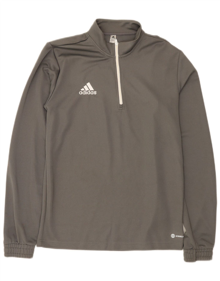 Adidas muška trenirka Aeroready zip izrez, mali sivi poliester