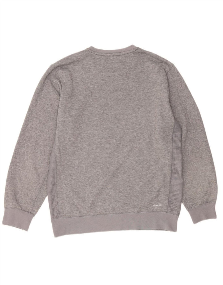 ADIDAS Mens Climalite Sweatshirt Jumper Medium Grey Polyester