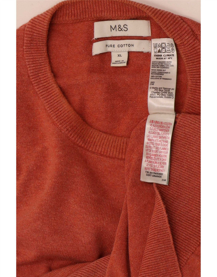 Marks & Spencer muški pulover s okruglim izrezom XL, narančasti pamuk