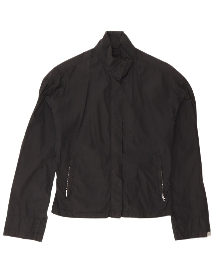 CALVIN KLEIN Womens Bomber Jacket UK 10 Small Black Polyamide