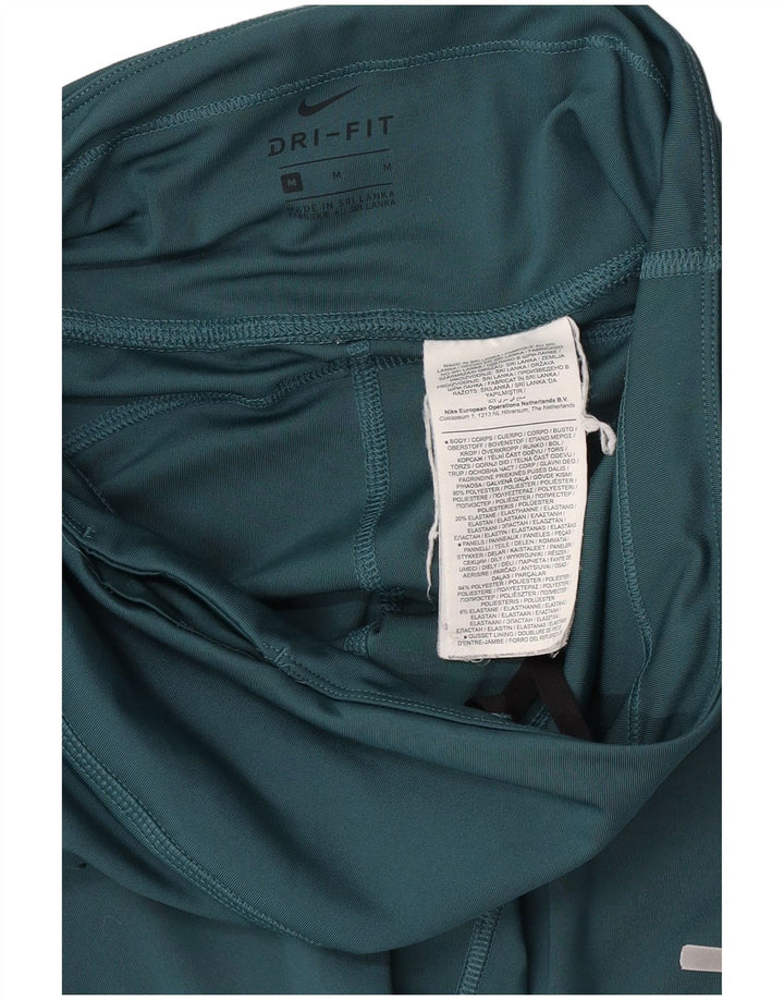 Nike Ženske Dri Fit Graphic Leggings UK 12 Medium Green Polyester